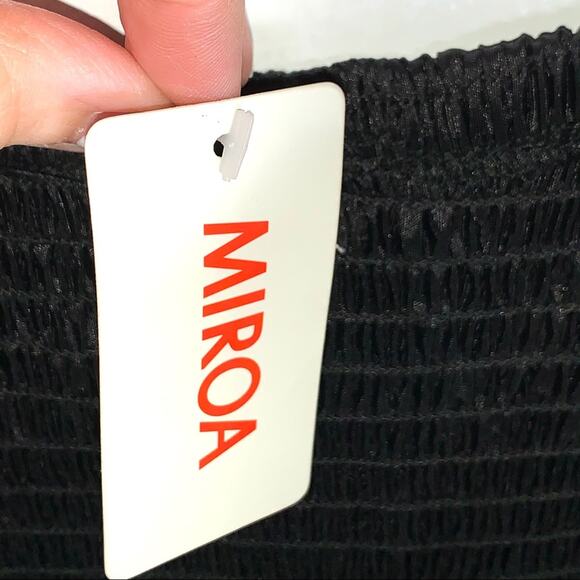 NWT Miroa strapless black pleated knee length formal cocktail dress size small S - Picture 5 of 7